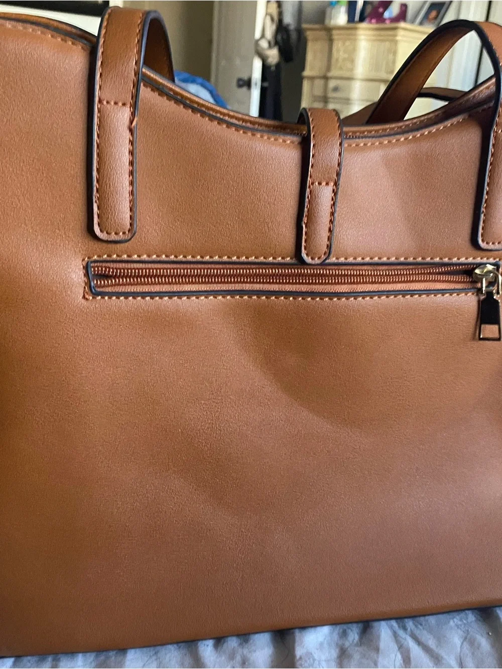 Classic Brown Leather Tote Bag for Men